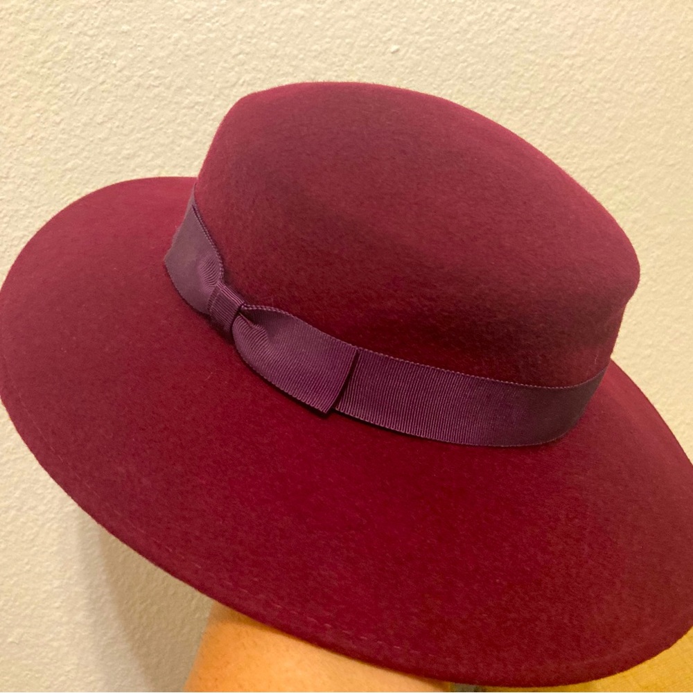 Vintage Burgundy Wool Hat from England